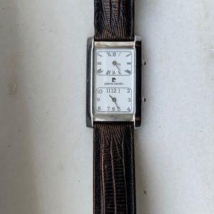 Pierre Cardin Gents Dual Time Zone Genuine Black